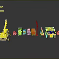 Colorful Construction Vehicle Toy Collection With Crane Truck Dump Truck And Small Models
