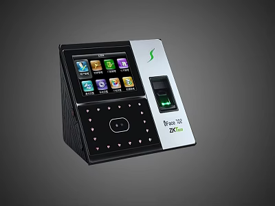 Monitoring Room Security Access Control System With Fingerprint Scanner And Touchscreen Icons 3d model