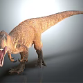 Realistic Tyrannosaurus Rex Dinosaur With Open Mouth And Brown Skin Texture