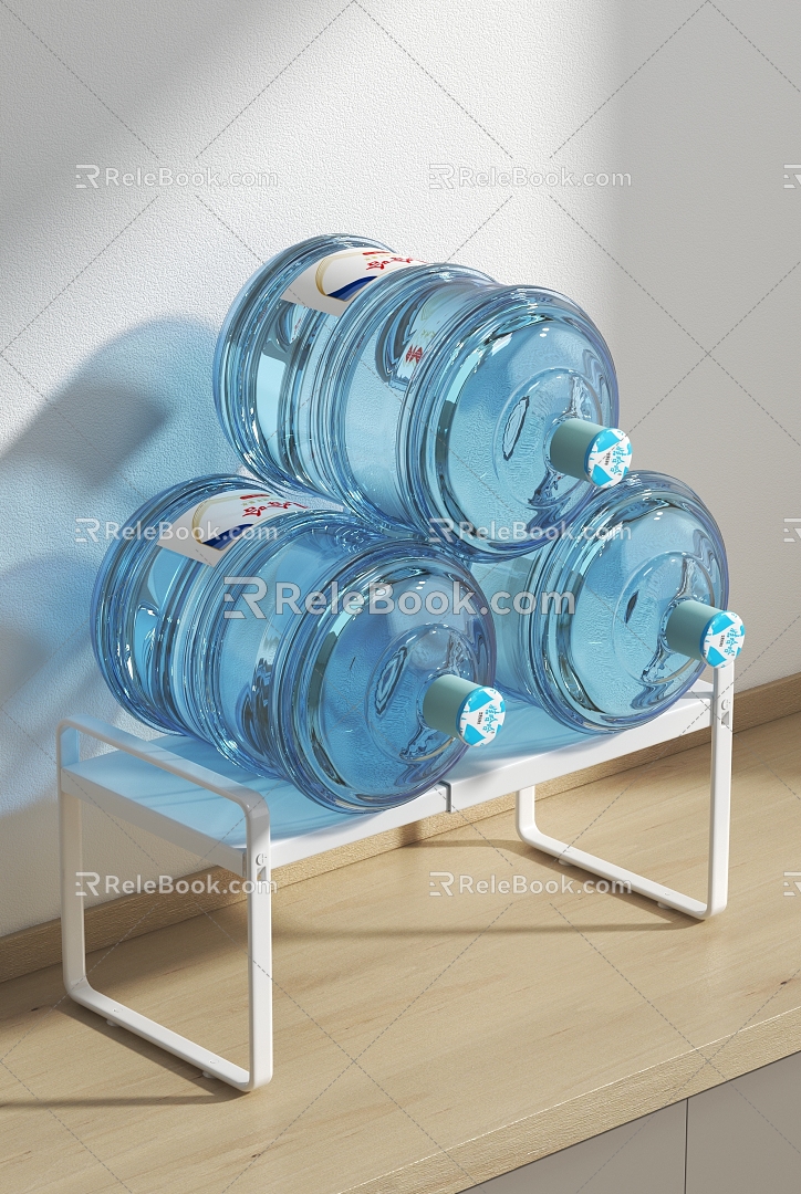 Layered shelf bottled water mineral water 3d model