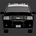 White And Black Sheriff SUV With Emergency Lights And Badge Logo