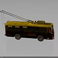 Vintage Yellow Red Crane Truck With LOAD Sign Reflective Surface And Crane Arm