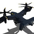 Dark Blue Twin Rotor Helicopter with Green Cockpit and Fuselage Details