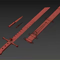 Traditional Medieval Weapon Set Including Long Sword Dagger With Leather Sheath And Wooden Handle