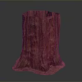 Arbor Tree Stump With Natural Reddish Brown Texture And Green Moss Base 3d model