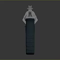 Futuristic Sci Fi Revolver with Metallic Body Mechanical Parts Green Textured Grip and Red Emblem