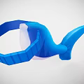 Blue 3D Stuffed Whale Doll With Ring Shape And Tail Design