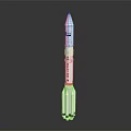White PSLV Rocket Model With Space Launch Vehicle Design And Details 3d model