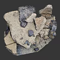 Wood and Stone Natural Decorative Piece with Stacked Irregular Stone Blocks and Varied Colors