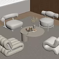 Cream Style Casual Table and Chair Side Table Corner Table Casual Single Person Sofa 3d model