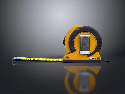 Yellow Retractable Tape Measure as Essential Daily Necessity Accurate Measuring Tool 3d model