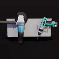 Hardware Tools Collection Featuring Drill Grinder And Wall Mounted Rack