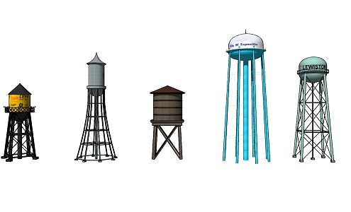 modern water tower 3d model