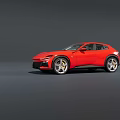 Red High Performance Sporty Car With Aerodynamic Body Sharp Front Design And Alloy Wheels