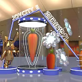 Elegant Carrot Themed Display Stand With Decorative Lighting Elements 3d model
