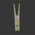 Practical Wooden Clothespin as Daily Household Item with Metal Spring and Smooth Surface