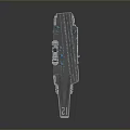 Detailed Military Aircraft Carrier With Flight Deck Red Hull And Blue Markings