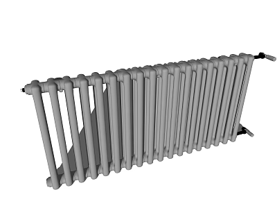 Traditional Cast Iron Heating Radiator with Vertical Tubes Structure 3d model