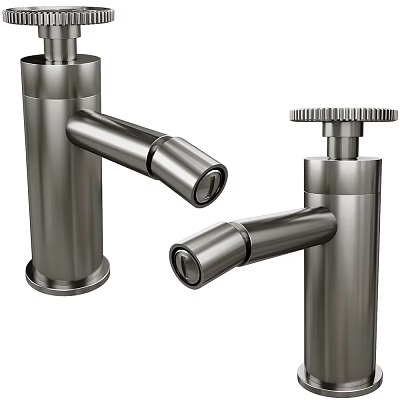 Modern Stainless Steel Faucet with Sleek Design Rotating Handle and Polished Finish 3d model