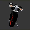 Modern Motorcycle With Silver Body Red Rims And Black Seat On Reflective Surface