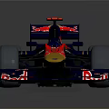 Red Bull Formula 1 Race Car With Red And Blue Livery And Logo