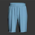 Light Blue Casual Shorts with Elastic Waistband for Comfortable Daily Wear