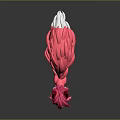 Cute Pink Fox Game Movie Character 3D Rendered With Fluffy Tail And White Tip