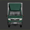 Efficient Green Commercial Truck Featuring White Canvas Cover For Cargo Transport