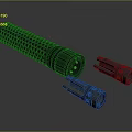Black Tactical Weapon Flashlight With Honeycomb Grip And Detachable Parts