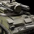 Heavy Military Tank Weapon Featuring Armored Turret Main Cannon And Tracked Chassis