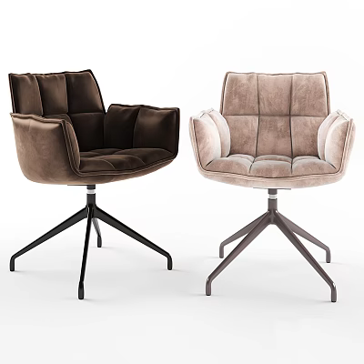 Modern Leisure Chairs With Velvet Upholstery Two Tone Colors Armrests And Metal Base 3d model
