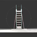 Outdoor Playground Equipment With Green Pink Slide Ladder Metal Frame And Concrete Base