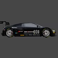 Audi R8 Racing Car Black Body With Red Stripes Brantan Logo Number 07 Sponsor Stickers