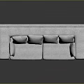 Modern Gray Fabric Double Sofa With Comfortable Cushions And Metal Legs