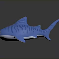Blue Shark Toy With Cartoon Style Striped Design And Cute Appearance For Kids