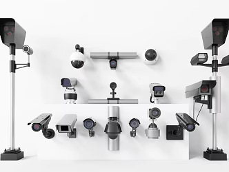 Modern camera security monitoring 3d model