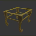Functional Table With Wooden Frame Carved Legs And Unique Structure For Home Decor
