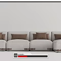 Modern Corner Sofa Fendi Multiplayer Sofa Multiplayer Sofa 3d model