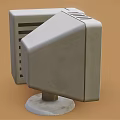 Vintage Desktop Computer With Monitor And Tower Case Displaying 3D Model Upload