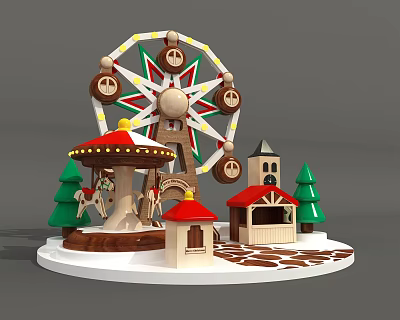 Modern Beauty Chen Mei Chen Christmas Ferris Wheel 3d model