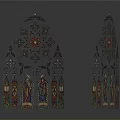 Gothic Architectural Design With Intricate Patterns Pointed Tops And Arched Structures