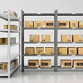 Shelf Lifting Shelf Express Shelf Carton Storage Rack 3d model