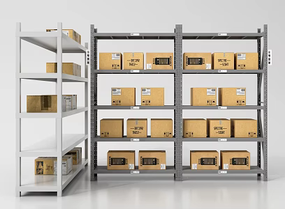 Shelf Lifting Shelf Express Shelf Carton Storage Rack 3d model