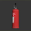 Red Fire Extinguisher With Nozzle Pressure Gauge And Safety Label For Fire Safety
