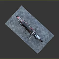 Red White Black Dirt Bike With Number 88 On Blue Brick Platform Supported By Stand