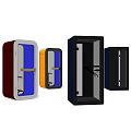 Public Storage Lockers In Various Colors With Metal Doors And Handles