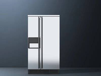 Stainless Steel Double Door Refrigerator With Ice Maker And Modern Design 3d model