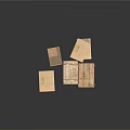 Stacked Cardboard Boxes and Open Wooden Crate for Household Storage Daily Organization