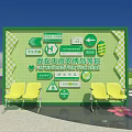 Spring Agricultural Expo Commercial Street With Flower Landscape Diverse Businesses And Slow Life 3d model