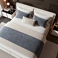 Modern Minotti Background Double Bed 3d model
